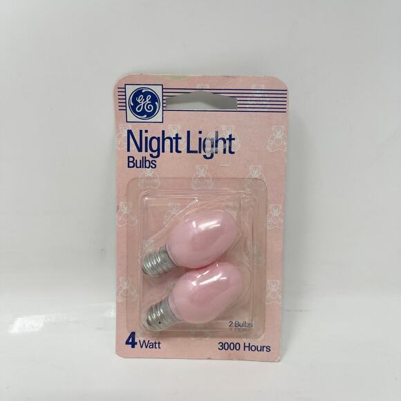GE Night Light Bulb 2 Pack Baby Pink 3000 Hours 4 Watts Nursery - Picture 1 of 5